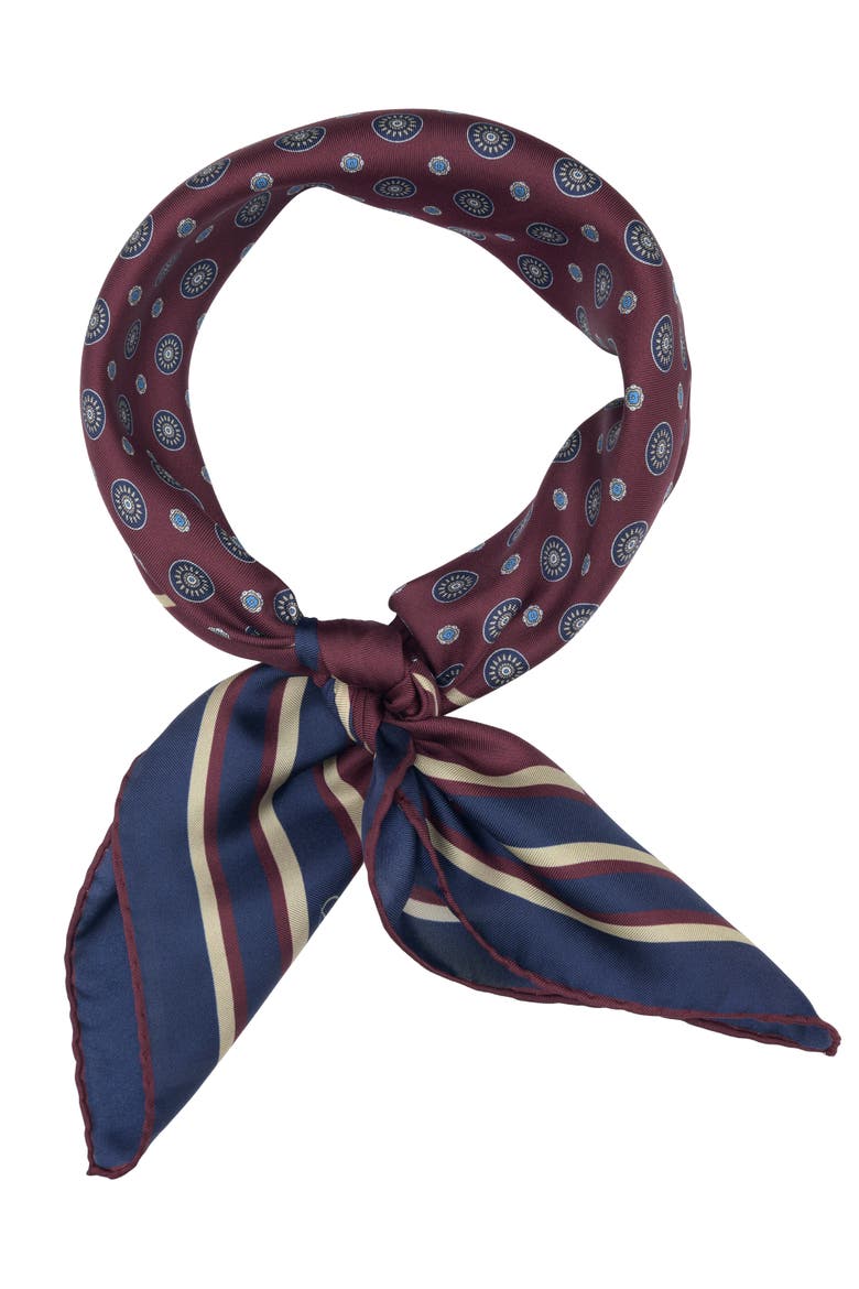 Aldo - Silk Neckerchief for Men, Alternate, color, Burgundy