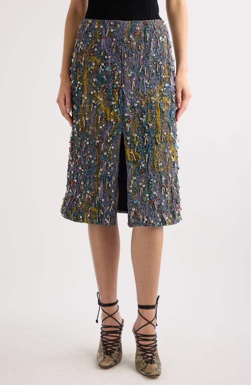 Dries Van Noten Shera Embellished Midi Skirt In Yellow