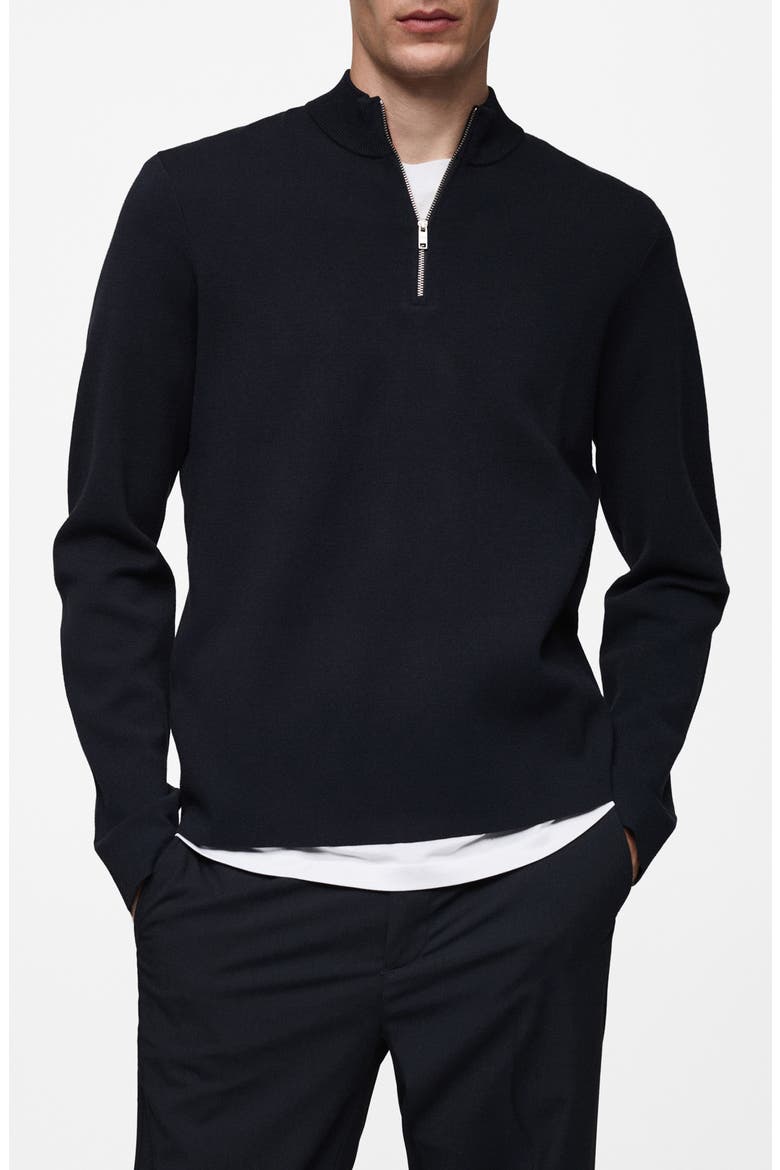 Quarter Zip Sweater, Main, color, DARK NAVY