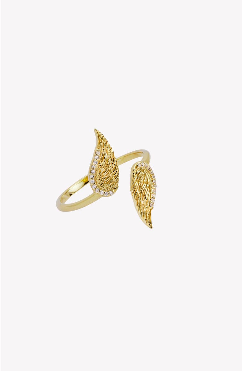 Rizen Jewelry Divine Wings Ring, Alternate, color, 18K Gold Plated