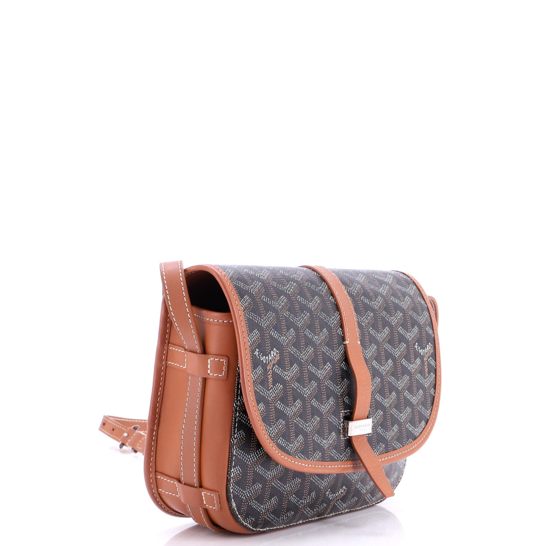 Pre-Owned Goyard Belvedere II Messenger Bag Coated Canvas PM, Alternate, color, Brown