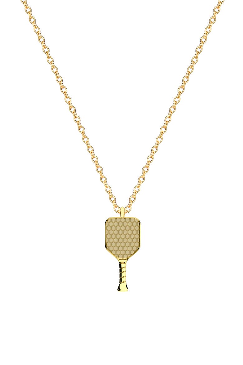 Pickeball Racket Pendant Necklace, Main, color, GOLD
