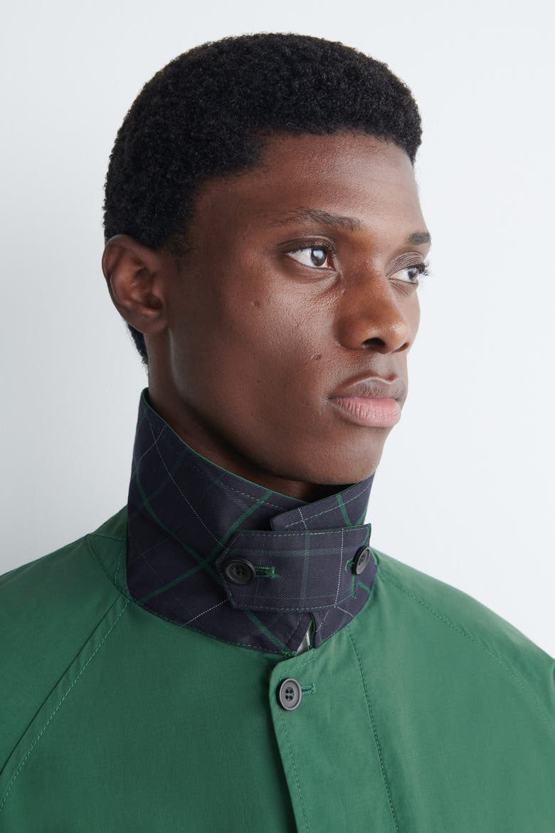 Cotton-nylon Harrington Jacket, Alternate, color, GREEN