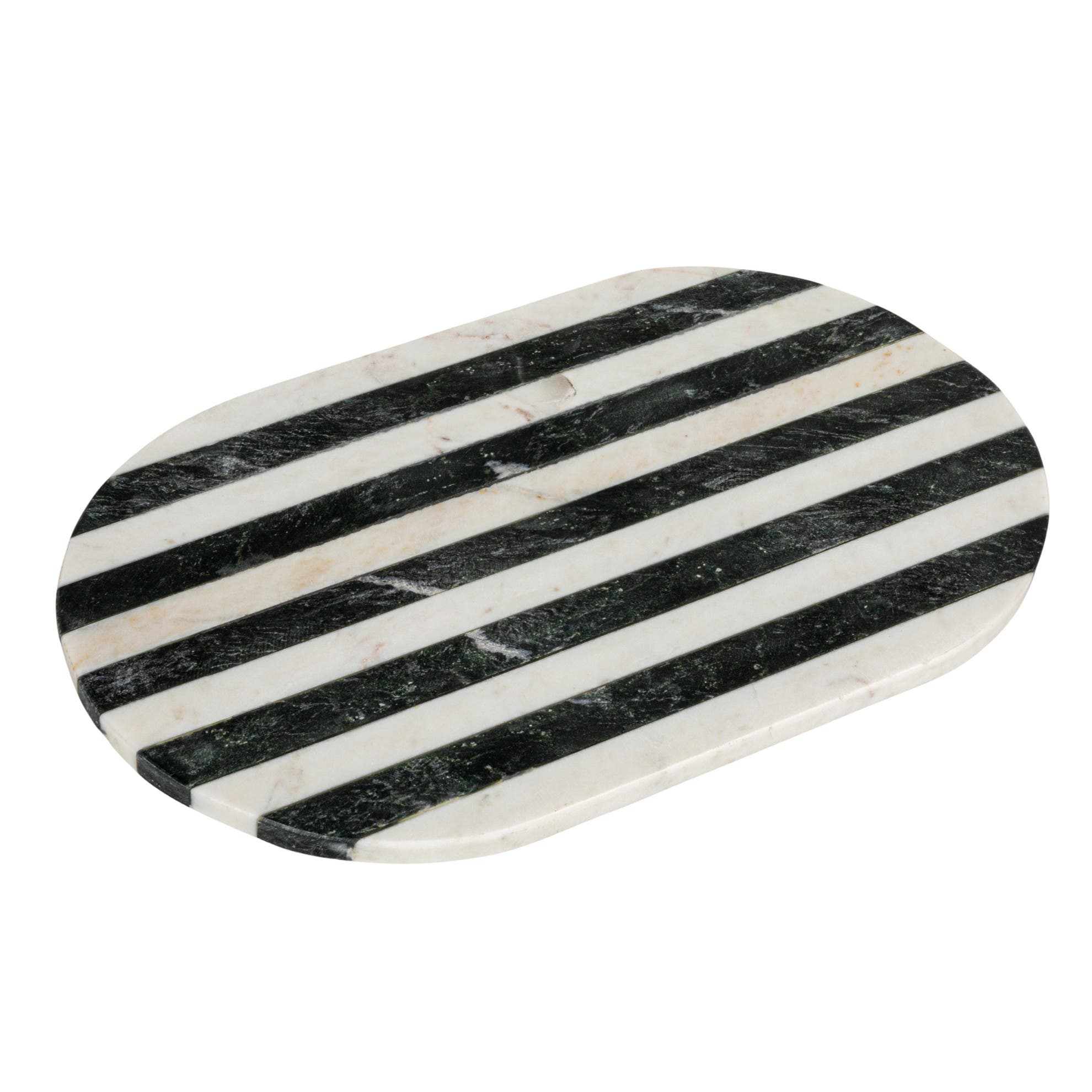 Storied Home Marble Cheese and Cutting Board with Stripes, Black and White - Black, One Size