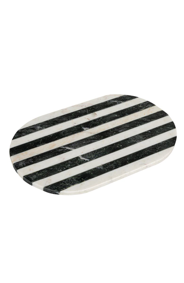Storied Home Marble Cheese and Cutting Board with Stripes, Black and White, Main, color, Black