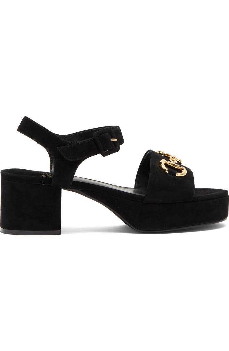 Jeffrey Campbell Timeless 2 Platform Sandal, Alternate, color, Black Suede Gold