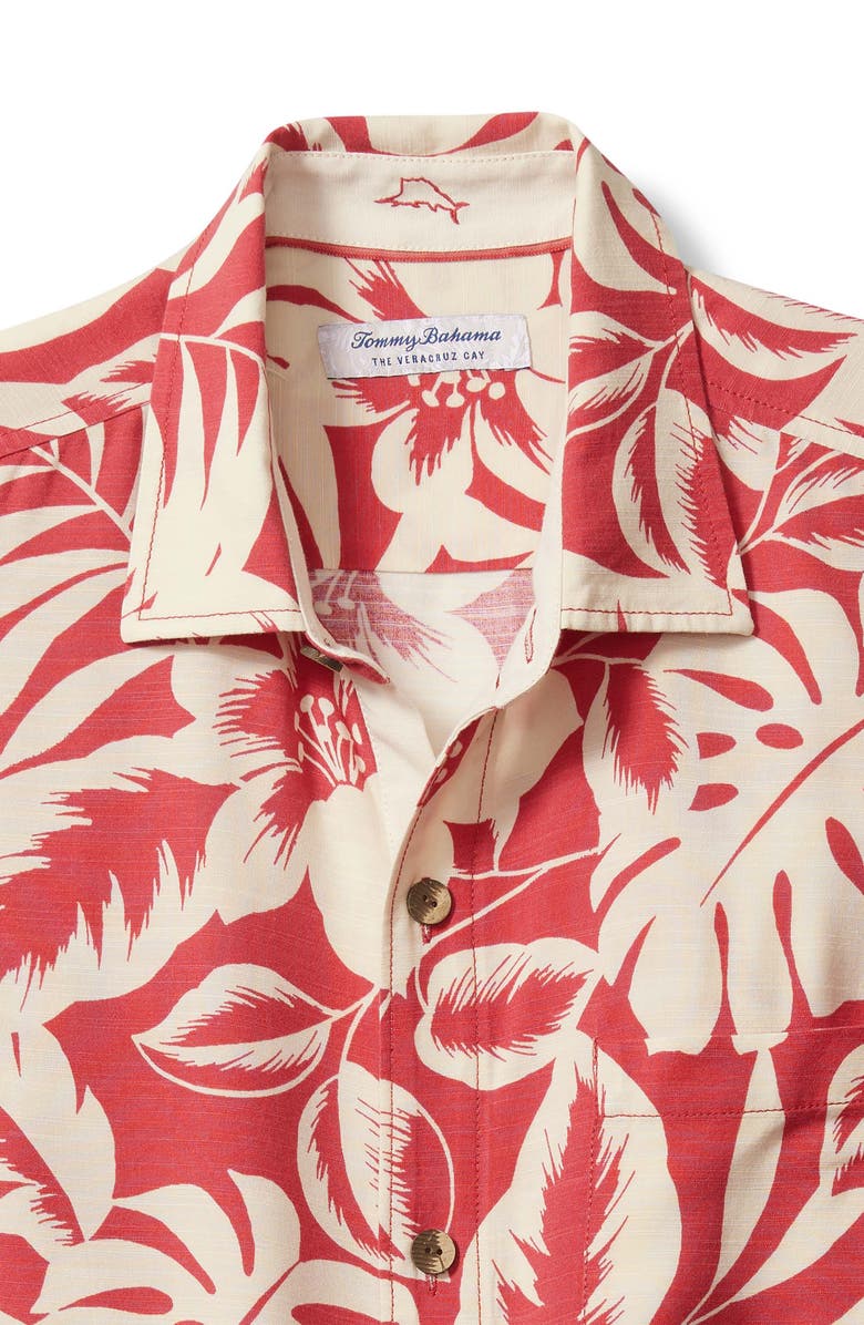 Tommy Bahama Veracruz Cay Lindavista Leaves Short Sleeve Button-Up Shirt, Alternate, color, 