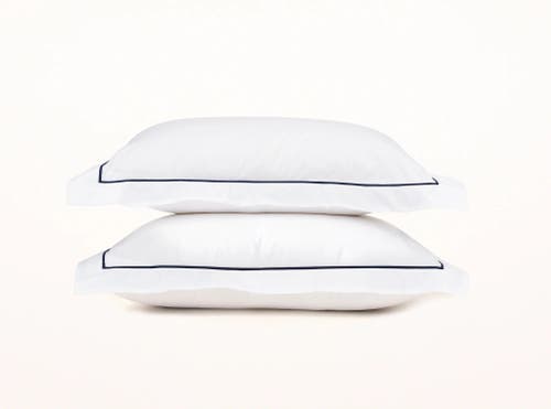 Ela Lane Usa Classic Percale Embroidered Duvet Cover In White