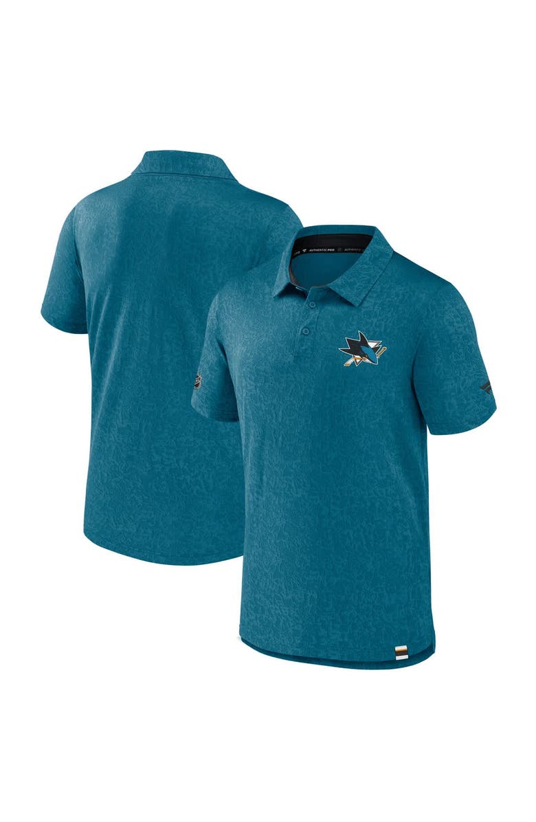 FANATICS Men's Fanatics  Teal San Jose Sharks Authentic Pro Jacquard Polo, Main, color, 