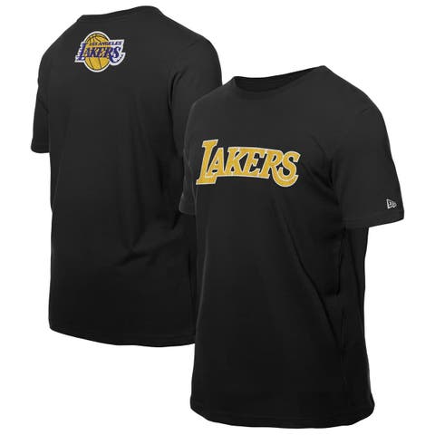 Men's New Era  Black Los Angeles Lakers Premium Wordmark T-Shirt