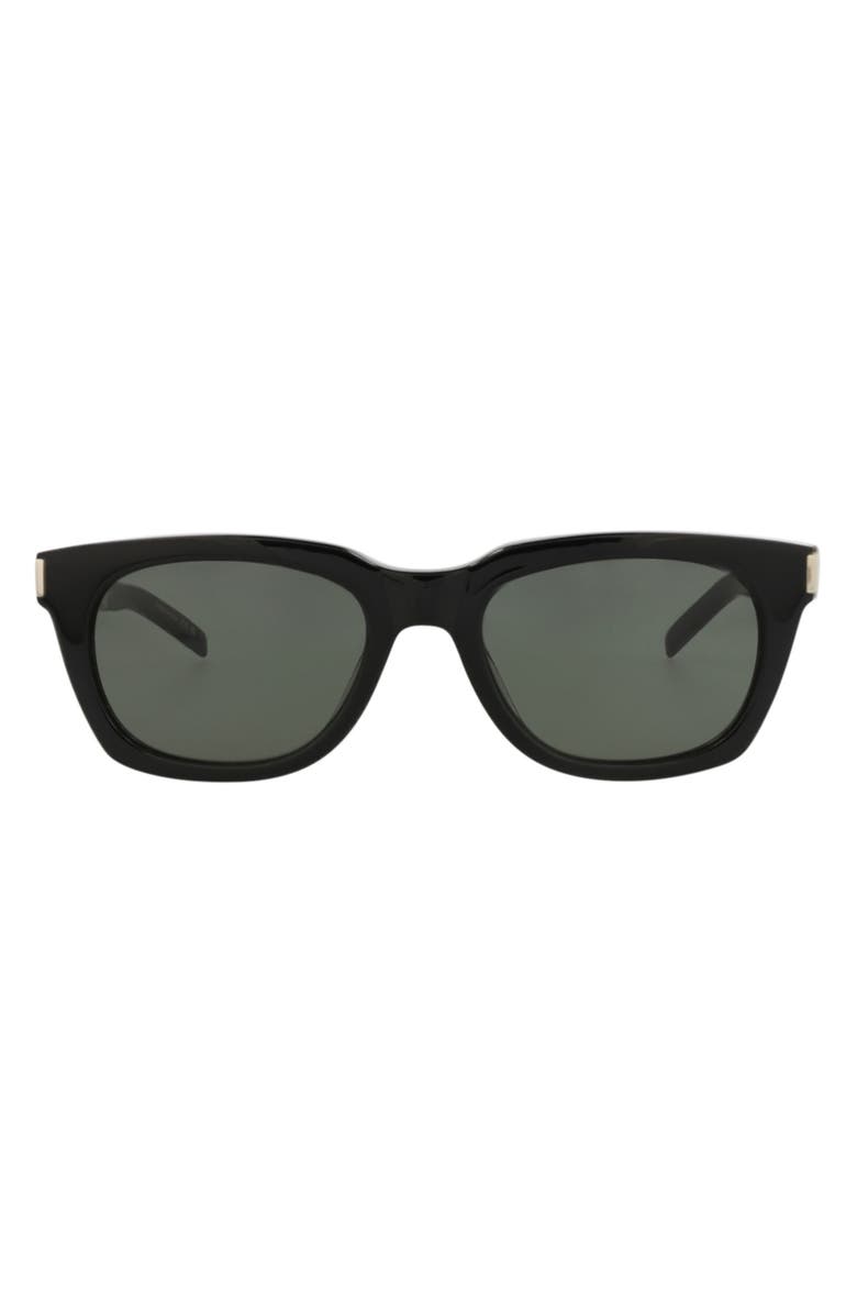 Saint Laurent 53mm Square Sunglasses, Main, color, Black Silver Grey