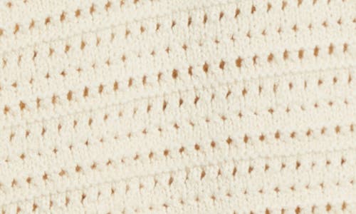 Marine Layer Stripe Open Stitch Quarter Zip Sweater In Cream