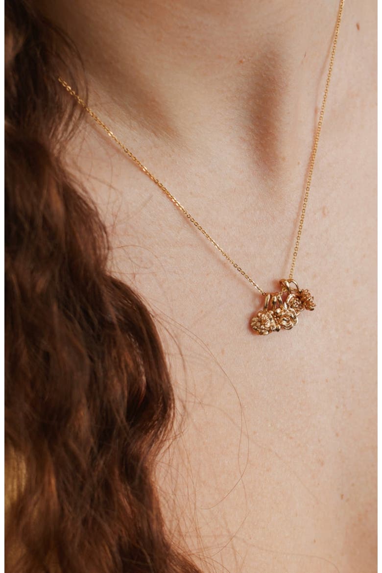 Birth Flower Charm, Alternate, color, January - Gold Vermeil