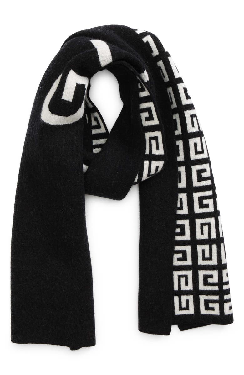 Givenchy 4G Logo Reversible Wool & Cashmere Scarf, Main, color,