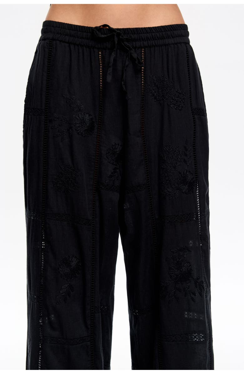 Bimba y Lola Embroidered Jogger Trousers, Alternate, color, Black