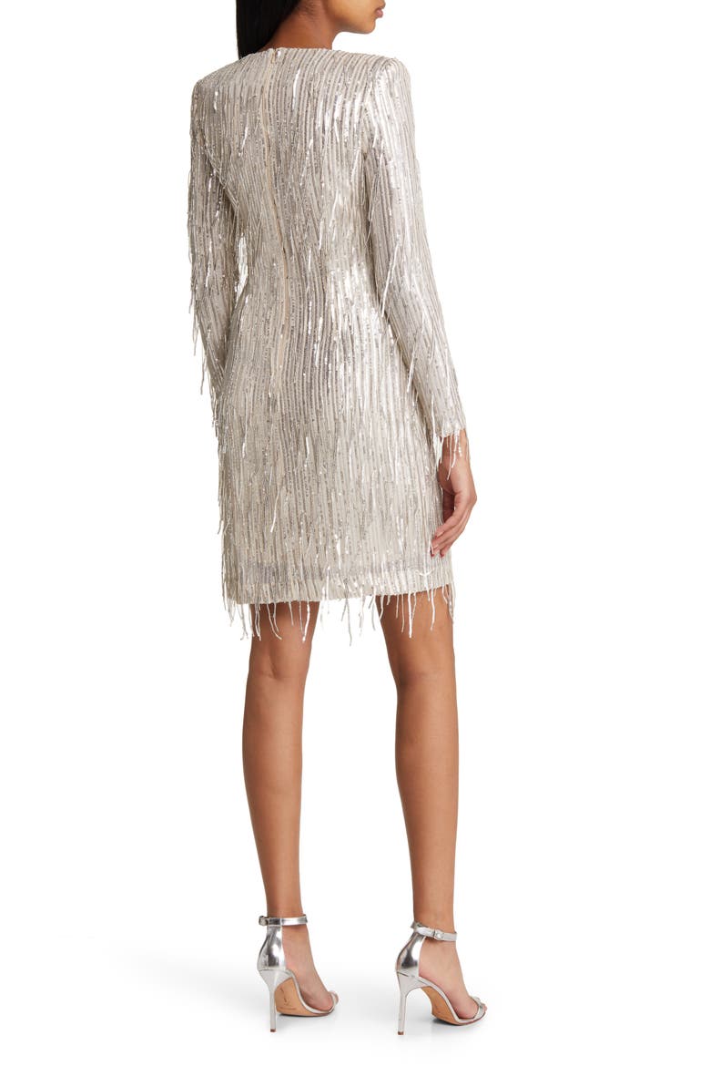 eliza j sequin fringe long sleeve cocktail dress Sequin Fringed Long Sleeve Cocktail Dress (Women)