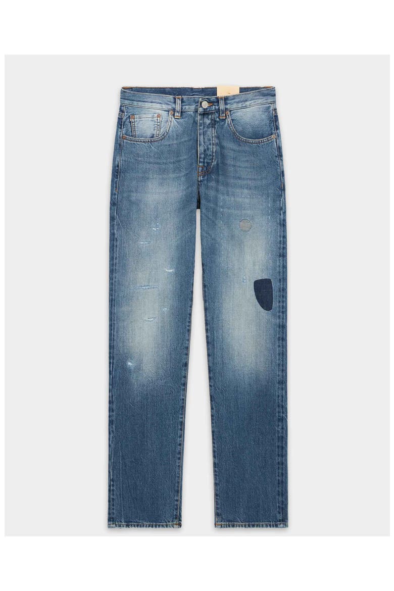 911 Superjohn Japan Selvedge 5 Pocket High Waist Denim Pants, Main, color, Custom Wash
