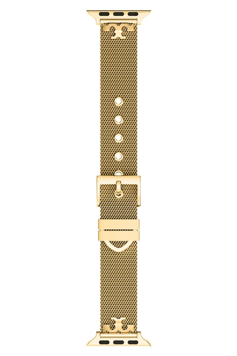 The Kira 18mm Apple Watch® Goldtone Mesh Watchband, Main, color, GOLD