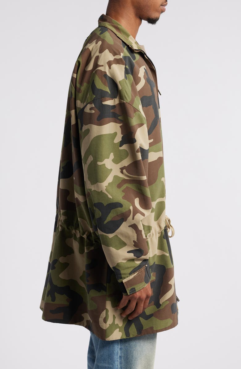 Fear of God Essentials Gender Inclusive Camo Stand Collar Jacket, Alternate, color, 