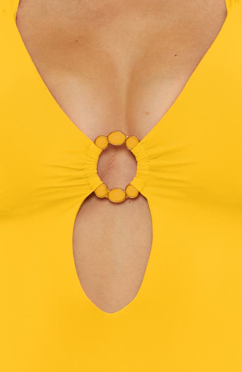 Becca Marble Canyon Ring One-piece Swimsuit In Yellow