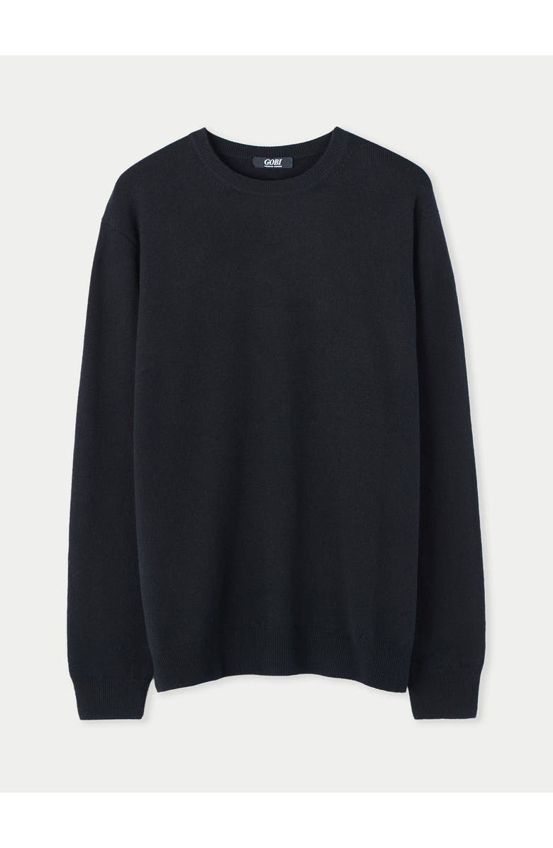 Gobi Cashmere Timeless Crewneck Cashmere Sweater, Alternate, color, Black