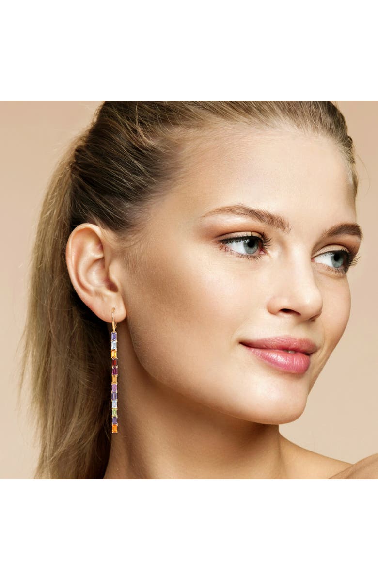 Julianna B. Multi-Gemstone Linear Drop Earrings 14k, Alternate, color, Yellow Gold