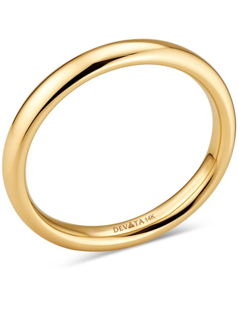 3mm Classic Dome Band Ring in 14K Gold