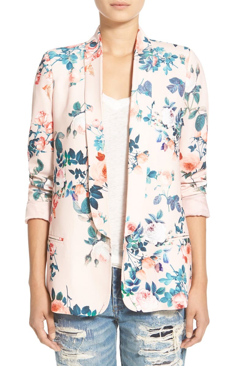 Mural Floral Print Blazer, Main, color,