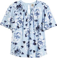 Anne Klein Pleated Flutter Sleeve Top