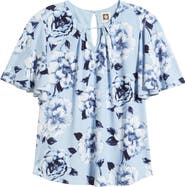 Anne Klein Pleated Flutter Sleeve Top