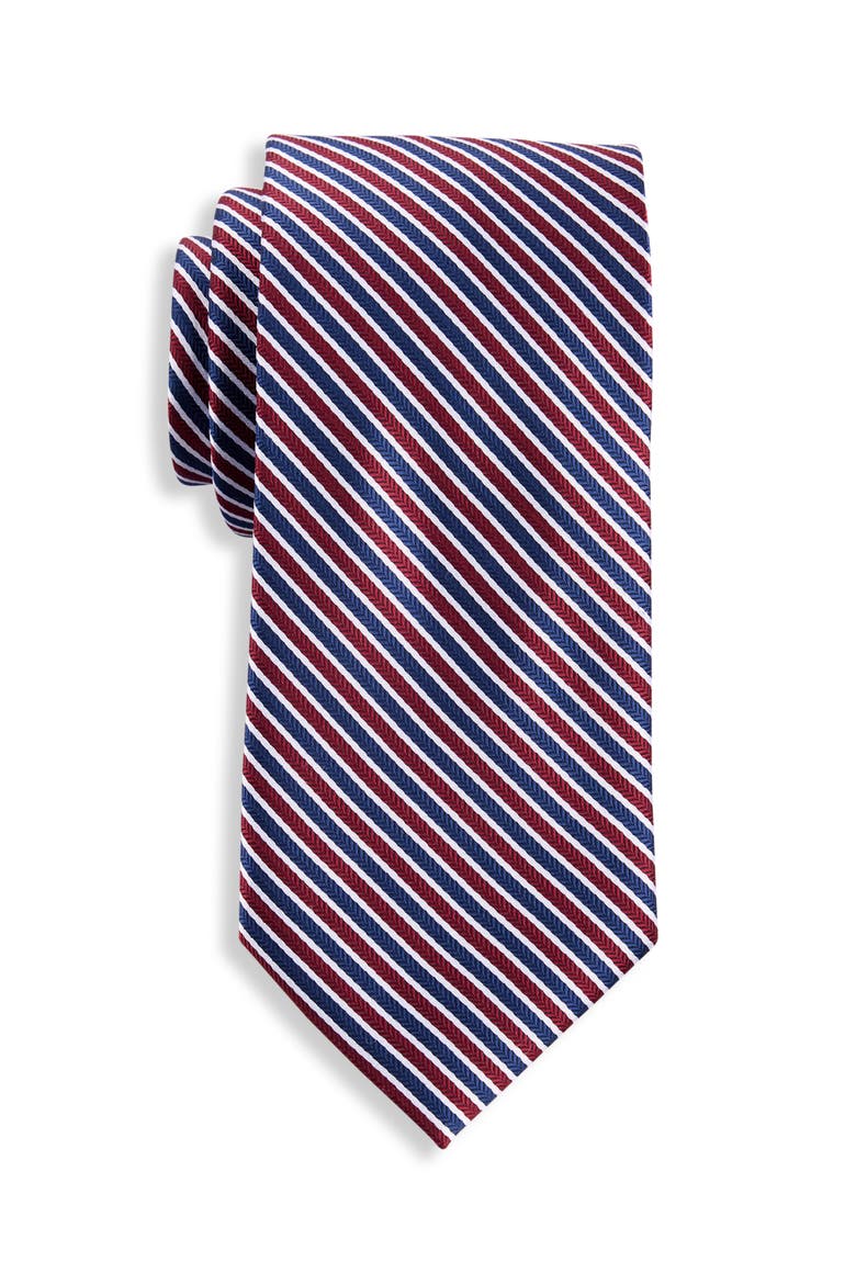 Big & Tall  Striped Tie, Main, color, BURGUNDY