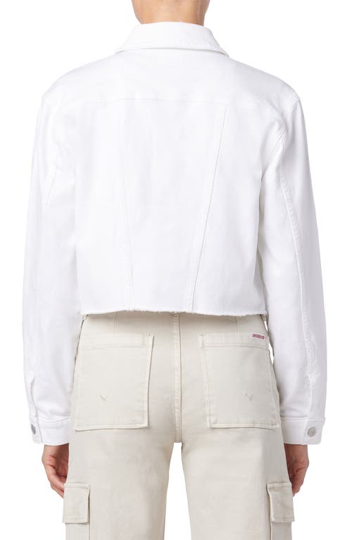 Hudson Jeans Crop Denim Trucker Jacket In White