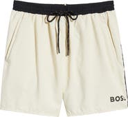 BOSS Starfish Graphic Logo Swim Trunks
