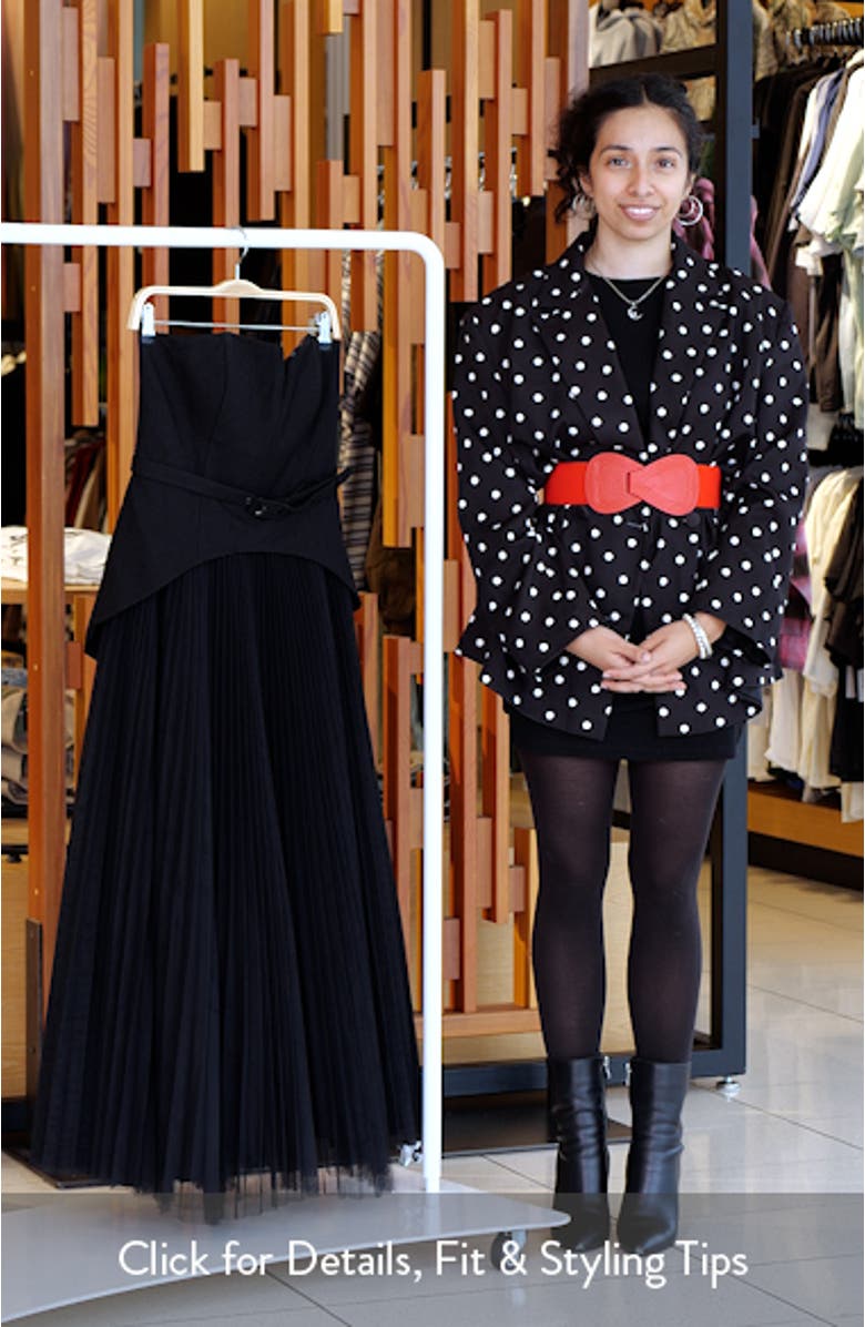 Lilibet Strapless Mixed Media Gown, sales video thumbnail