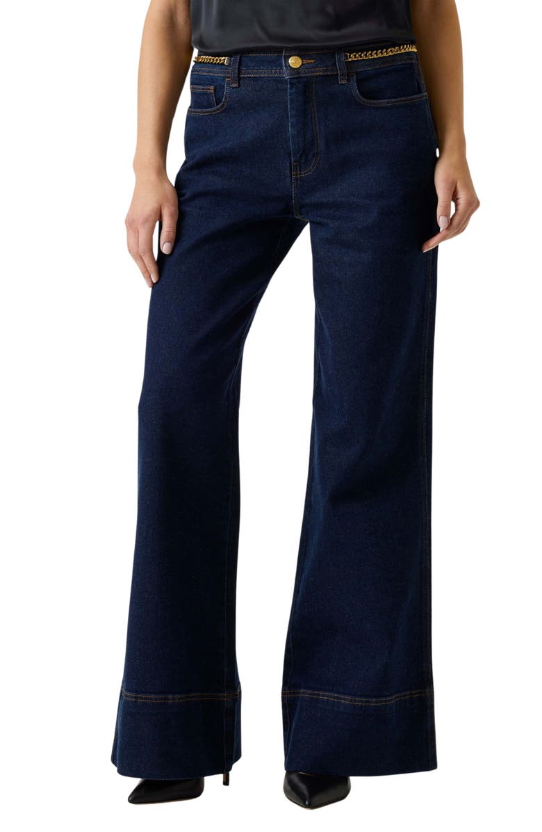 Marciano Alyssa Wide Leg Jeans, Main, color, Blue/ Yellow Tint