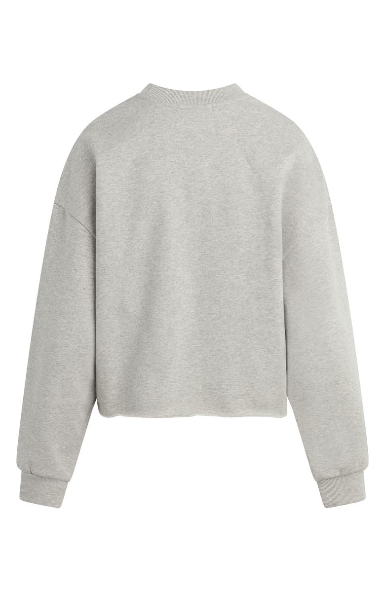 Favorite Daughter Cropped Collegiate Sweatshirt, Alternate, color, Heather Grey W/ Navy