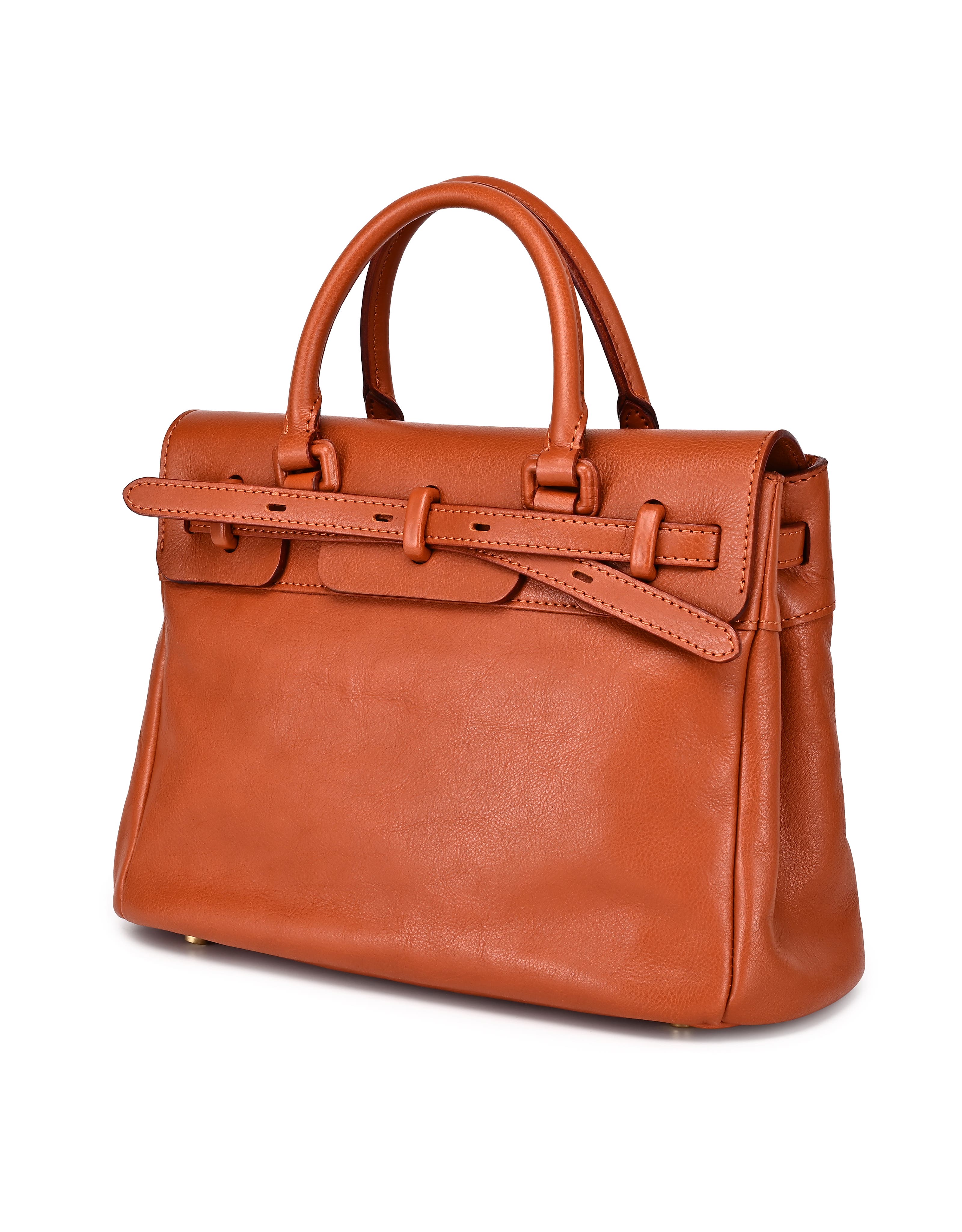 OLD TREND Wishbone Genuine Leather Structured Heritage Satchel, Alternate, color, Cognac