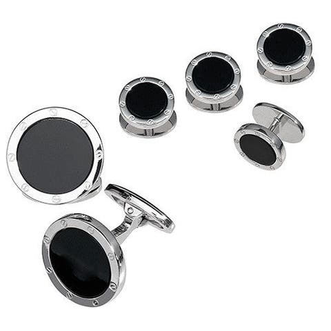 Rivet Etch Sterling Cufflinks & Studs