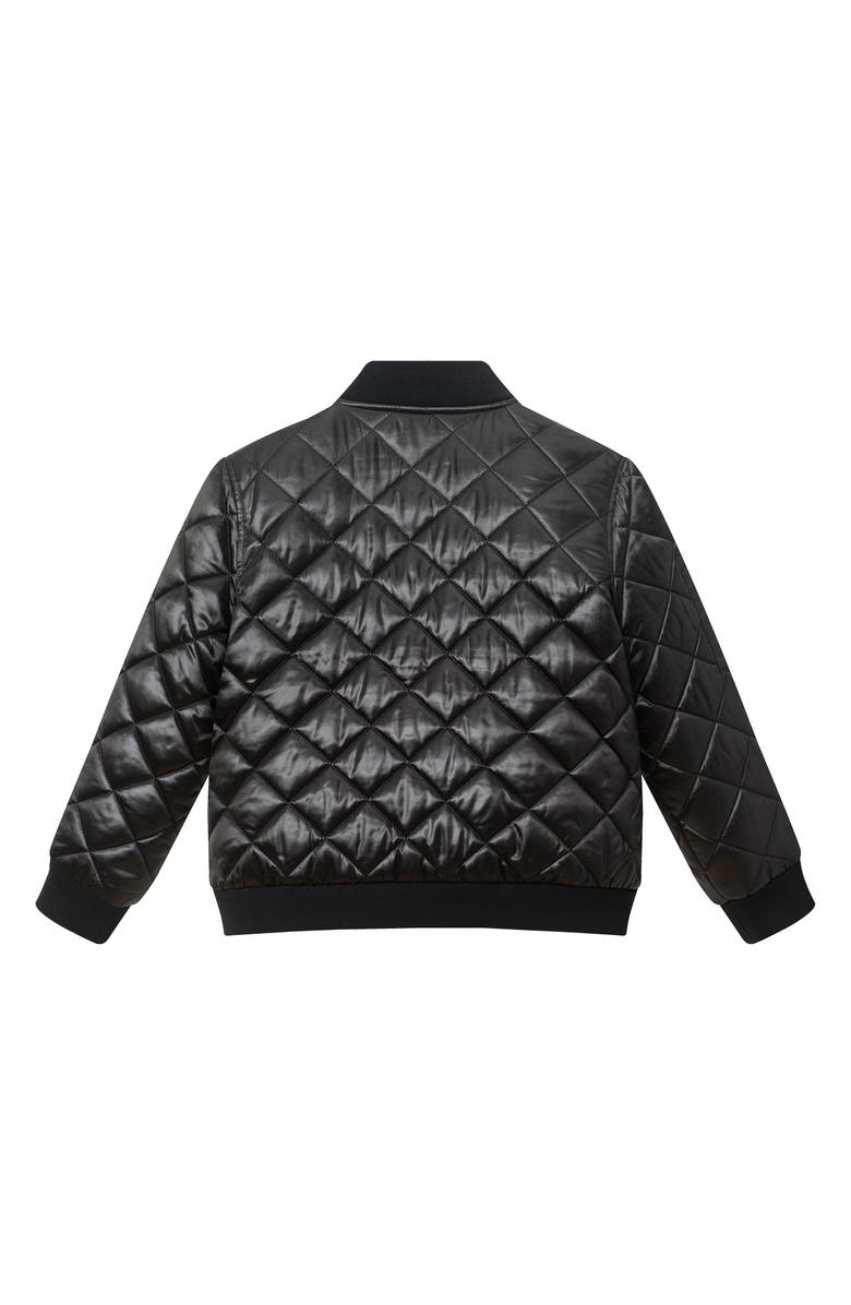 Andy & Evan Kids' x SPACEONE<sup>®</sup> Quilted Bomber Jacket with LED Light, Alternate, color, Black