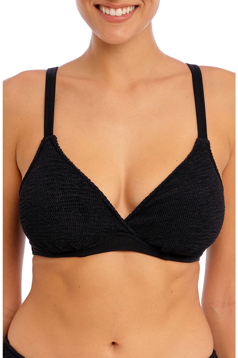 Ibiza Waves Plunge Underwire Bikini Top, Main, color, BLACK