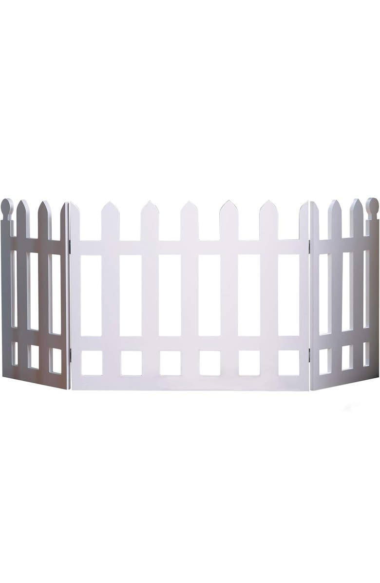 Etna Products Wooden Pet Gate White Picket Fence, Main, color, Multicolored