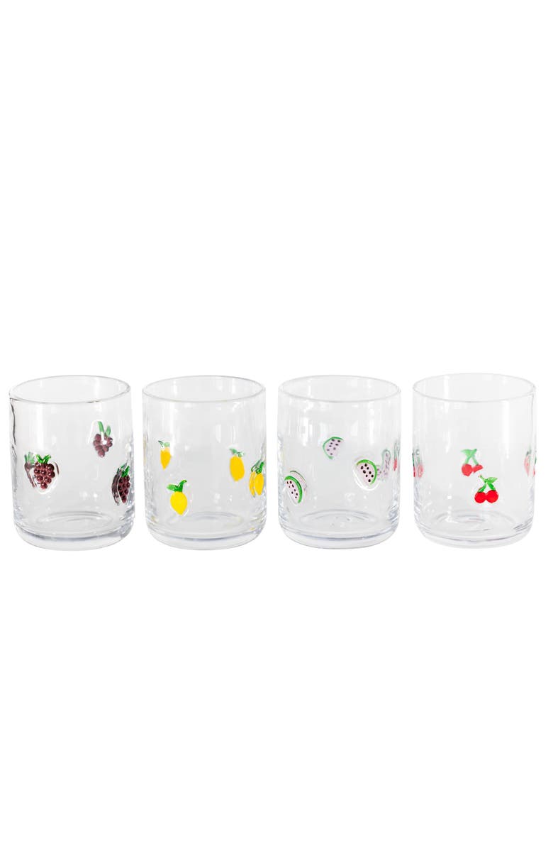 Jeanne Fitz Assorted Fruits Icon Glasses, Set of 4, Main, color, Multi