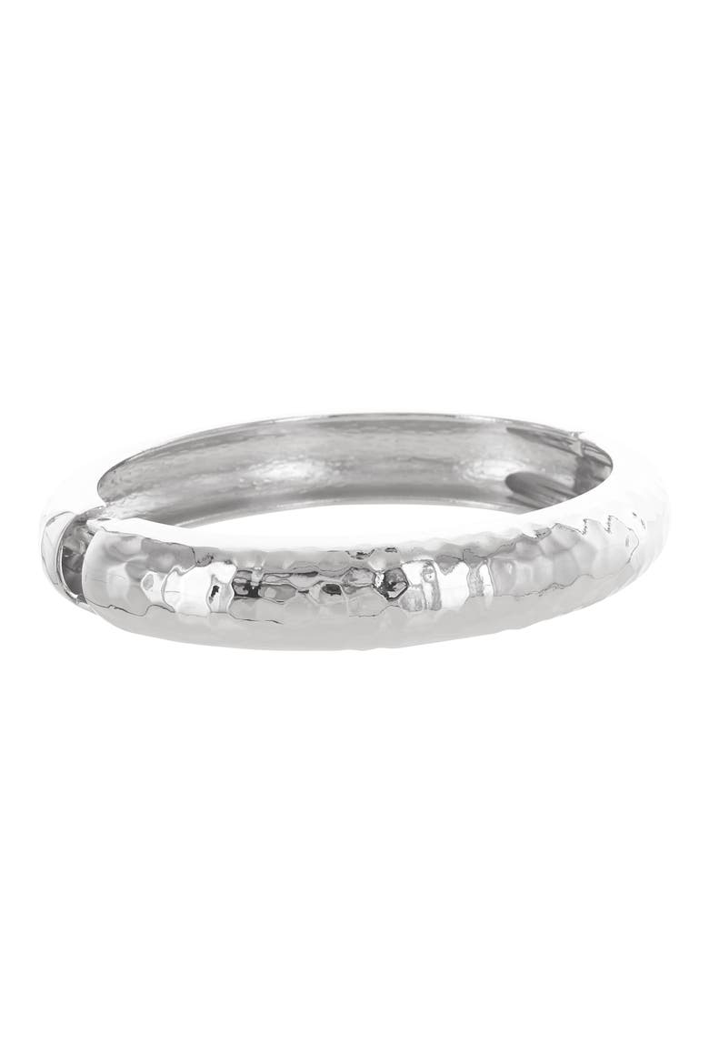 Wave Hammered Bangle, Alternate, color, SILVER