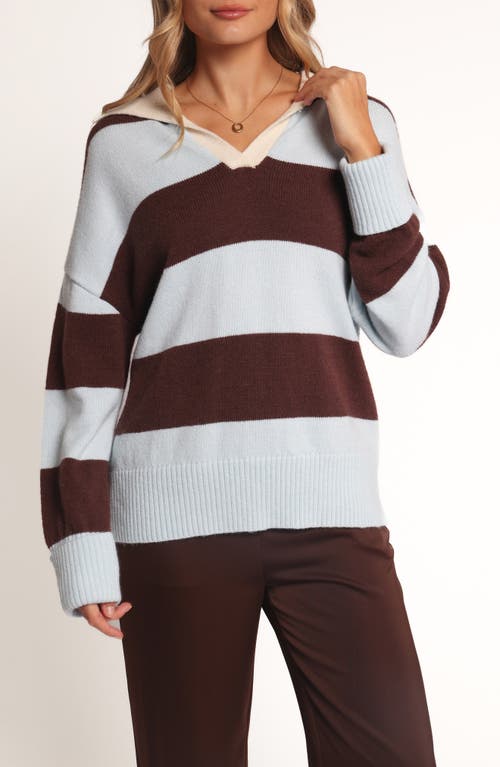 Petal And Pup Petal & Pup Mikaela Rugby Stripe Sweater In Burgundy