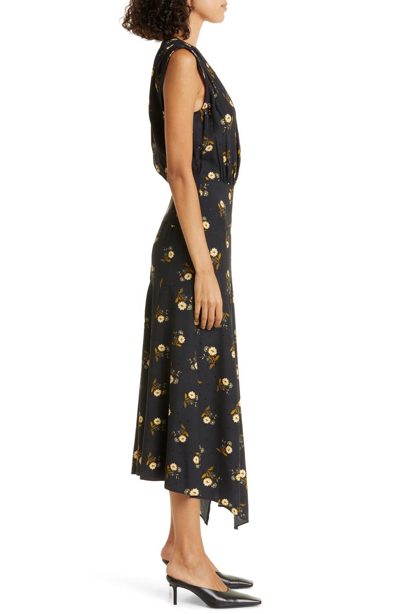 Veronica Beard Wixson Floral Geo Jacquard Silk Blend Dress, Alternate, color, 