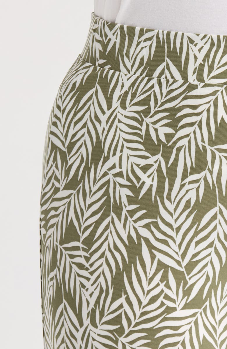 KASPER Olive Print Pull-On Ankle Wide Leg Pants, Alternate, color, 