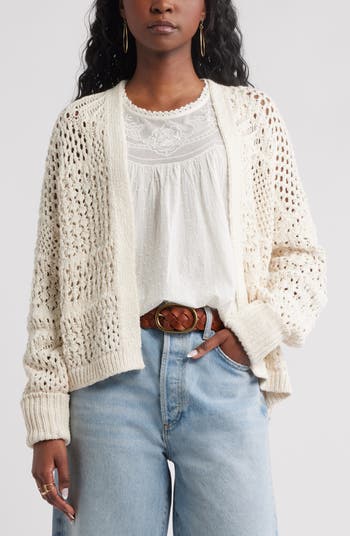 Openwork Slouchy Cotton Cardigan