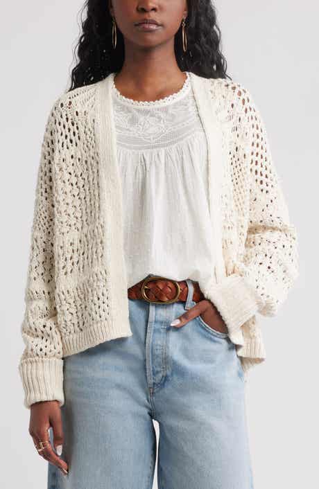 Treasure & Bond Openwork Slouchy Cotton Cardigan