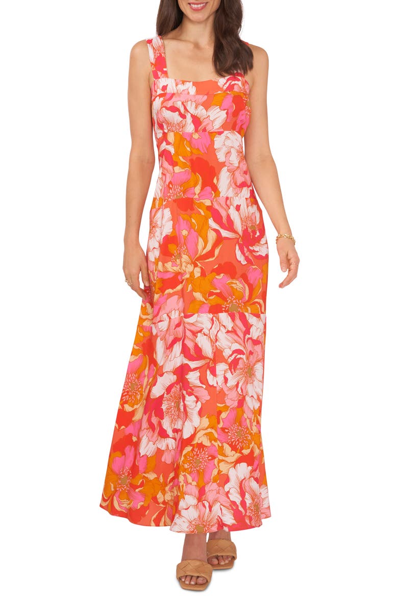 Vince Camuto Floral Tiered Maxi Dress, Main, color, 