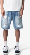 mnml Elongated Ripped Denim Shorts